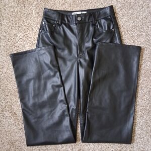 Zara Black Faux Leather (Pleather) Pants Women's Size 4